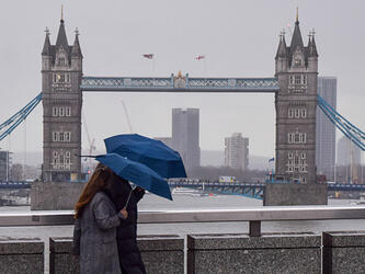 London in the rain